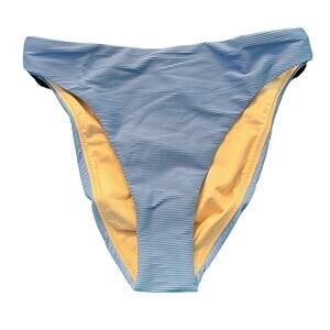New! J.Crew Bikini Bottom Women’s Size S Ribbed High Rise Cheeky‎ Blue BE808
